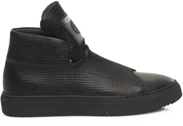 Cerruti 1881 Hoge Top Leren Sneakers met Rubberen Zool Black Heren