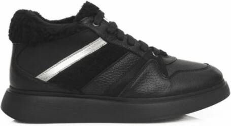 Cerruti 1881 Zwarte Leren Platform Sneakers met Logo Black Dames