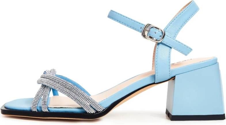 Cesare Gaspari Blauwe Blokhak Sandalen Blue Dames