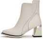 Cesare Gaspari Block Heel Ankle Boots Off white Beige Dames - Thumbnail 1