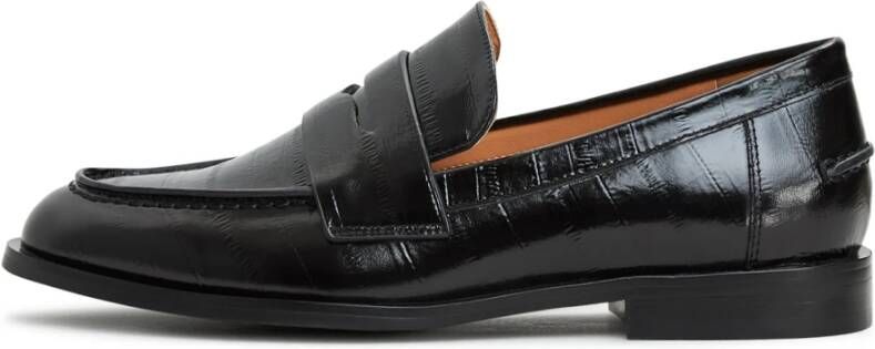 Cesare Gaspari Block Heeled Loafers Patent Black Dames