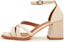 Cesare Gaspari Blokhak Sandalen Beige Dames - Thumbnail 1