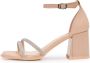 Cesare Gaspari Blokhak sandalen Beige Dames - Thumbnail 1