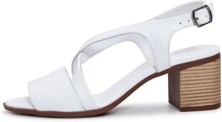 Cesare Gaspari Casual Blokhak Sandalen Wit White Dames