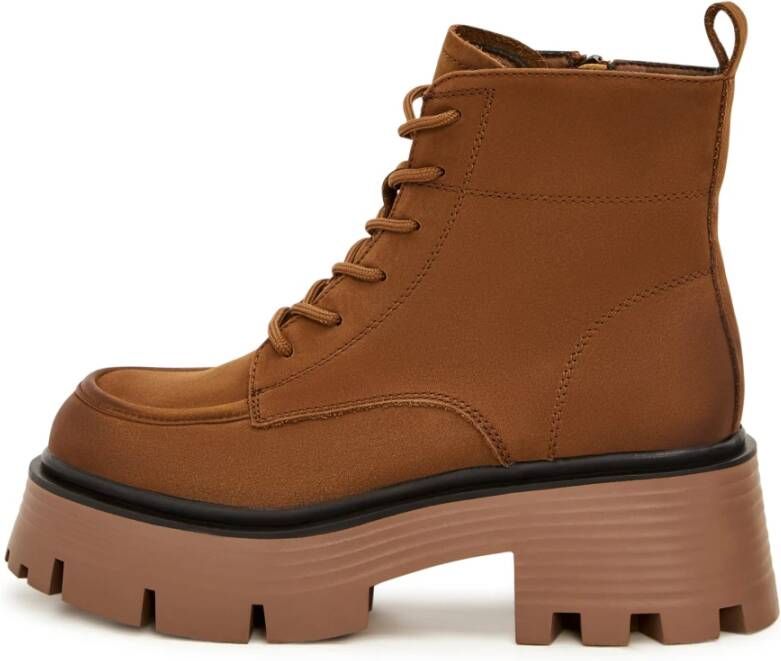 Cesare Gaspari Casual Platform Enkellaarzen Bruin Brown Dames