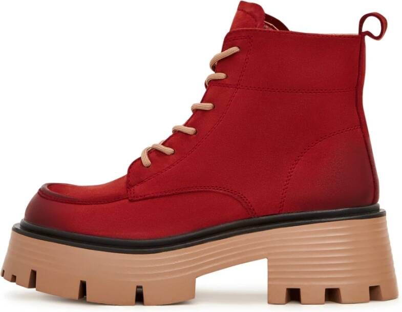 Cesare Gaspari Casual Platform Enkellaarzen Rood Red Dames