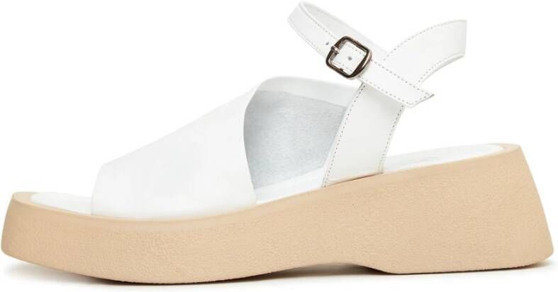 Cesare Gaspari Casual platform sandalen Wit White Dames