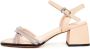 Cesare Gaspari Chunky Heel Leren Sandalen Beige Dames - Thumbnail 1