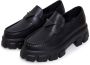 Cesare Gaspari Chunky leren platform loafers Zwart Black Dames - Thumbnail 1