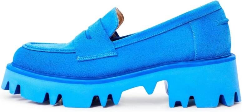 Cesare Gaspari Chunky Platform Loafers Blauw Blue Dames