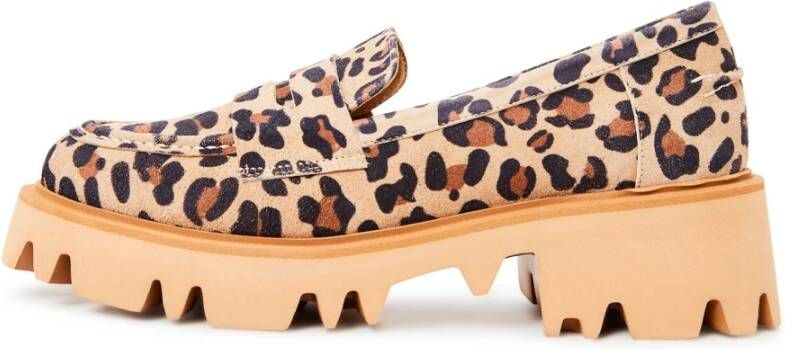 Cesare Gaspari Chunky Platform Loafers Leopard Multicolor Dames