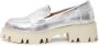 Cesare Gaspari Chunky Platform Loafers Silver Gray Dames - Thumbnail 1