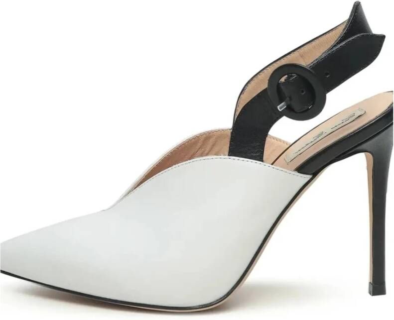 Cesare Gaspari Contrast Slingback Stiletto's Celestia Wit White Dames