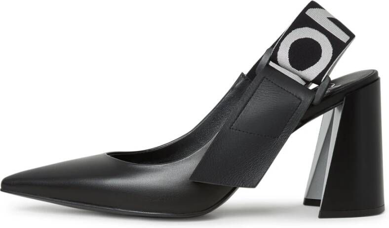 Cesare Gaspari Elegant Block Heel Slingback Pumps Black Dames