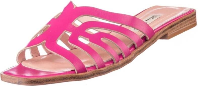 Cesare Gaspari Elegant Laser Cut Pink Sandals Pink Dames