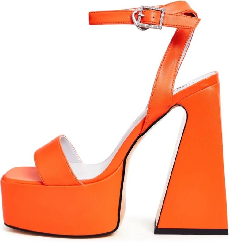 Cesare Gaspari Elegant Orange High-Heeled Sandals Orange Dames