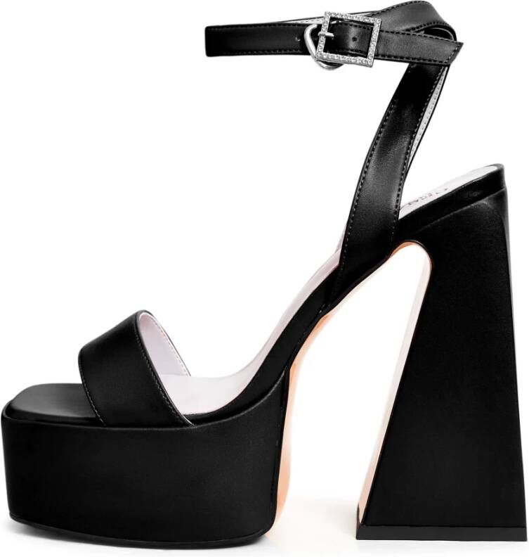 Cesare Gaspari Elegante High-Heeled Sandalen Zwart Black Dames