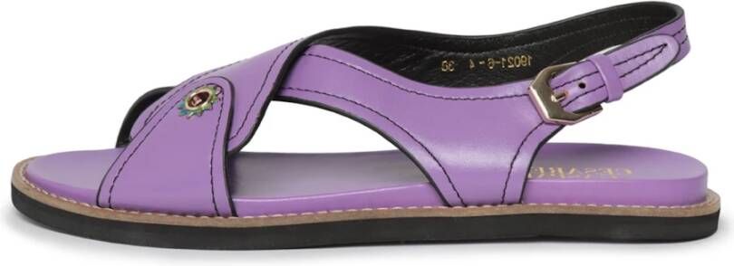 Cesare Gaspari Elegante Platte Sandalen Purple Dames