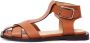 Cesare Gaspari Enkelband platte zool sandalen Bruin Brown Dames - Thumbnail 1