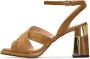 Cesare Gaspari Evelyn Blokhak Sandalen Beige Dames - Thumbnail 1