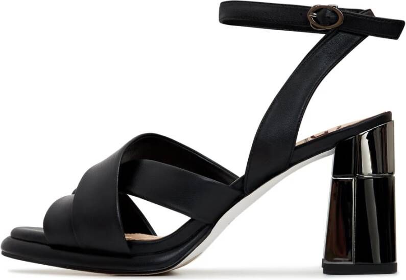 Cesare Gaspari Evelyn Blokhak Sandalen Zwart Black Dames