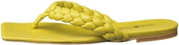 Cesare Gaspari Gele Open Teen Sandalen Yellow Dames