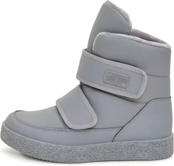 Cesare Gaspari Grijze High-Top Winterlaarzen met Velcro Gray Dames