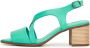 Cesare Gaspari Groene Blokhak Leren Sandalen Green Dames - Thumbnail 1