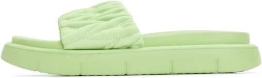 Cesare Gaspari Groene Platform Slippers Green Dames