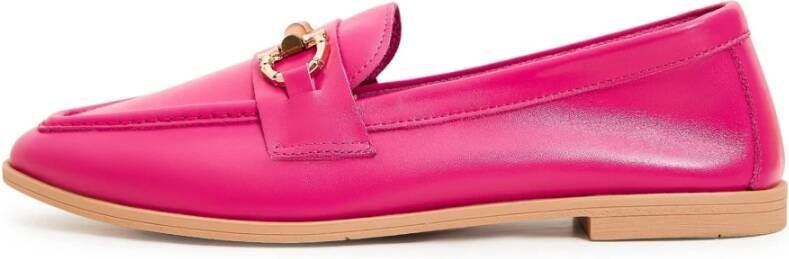 Cesare Gaspari Hoogwaardige leren loafers Fucsia Pink Dames