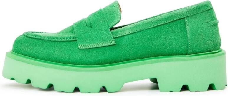 Cesare Gaspari Instap Suède Loafers Groen Green Dames