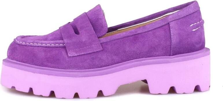 Cesare Gaspari Instap Suède Loafers Violet Purple Dames