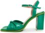 Cesare Gaspari Klassieke Blokhak Sandalen Groen Green Dames - Thumbnail 1