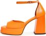 Cesare Gaspari Klassieke open teen hoge hakken sandalen Oranje Orange Dames - Thumbnail 1