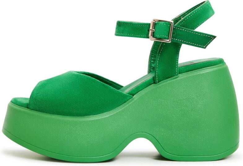 Cesare Gaspari Klassieke Plateausandalen Groen Green Dames