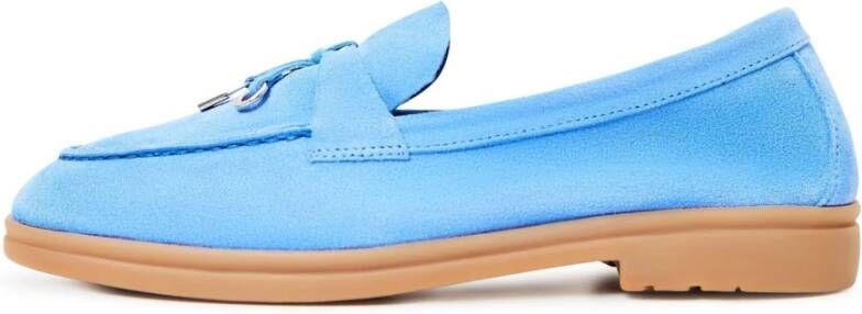 Cesare Gaspari Klassieke platte loafers Lichtblauw Blue Dames