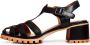 Cesare Gaspari Leren blokhak sandalen Zwart Black Dames - Thumbnail 1