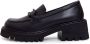 Cesare Gaspari Leren Klassieke Blokhak Loafers Zwart Black Dames - Thumbnail 1