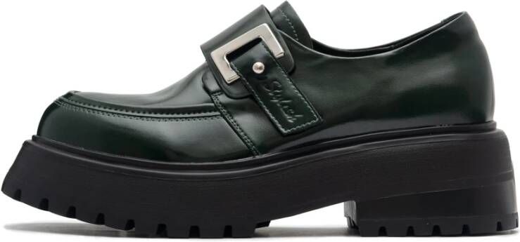 Cesare Gaspari Leren Loafers Groen Green Dames