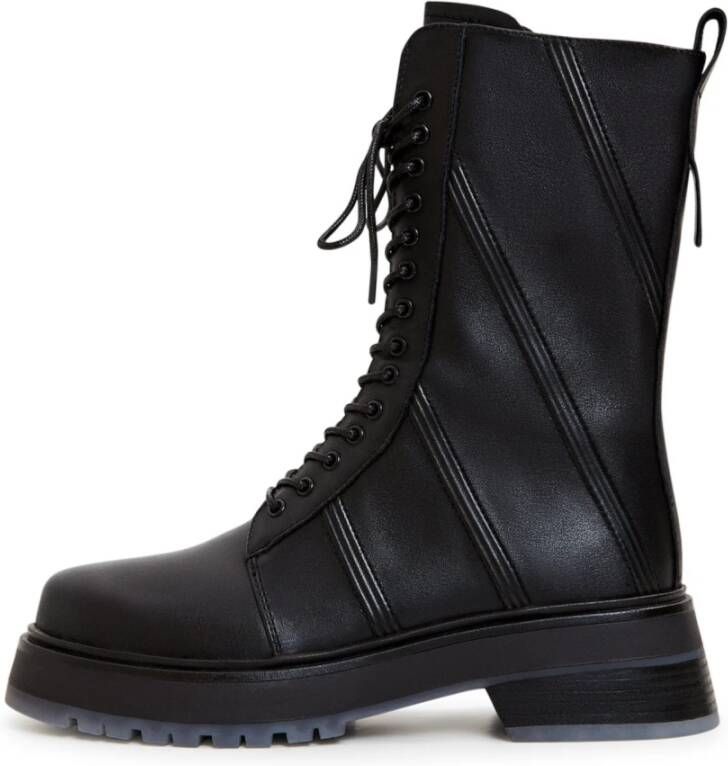 Cesare Gaspari Leren Veterschoenen Enkellaarsjes Zwart Black Dames