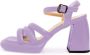 Cesare Gaspari Lila Blokhak Sandalen Purple Dames - Thumbnail 1