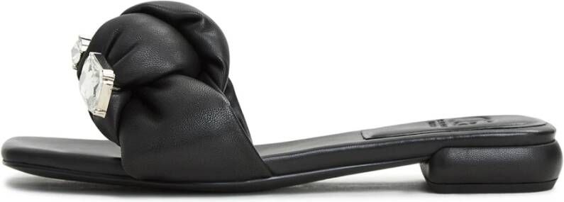 Cesare Gaspari Luxe Blokhak Pantoffels Black Dames