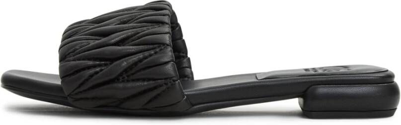 Cesare Gaspari Luxe Blokhak Pantoffels Zwart Black Dames