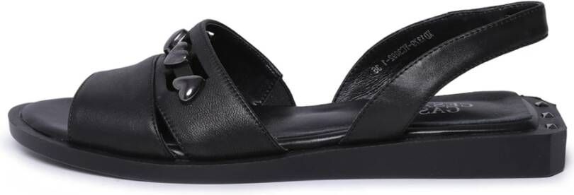 Cesare Gaspari Luxe Leren Sandalen Black Dames