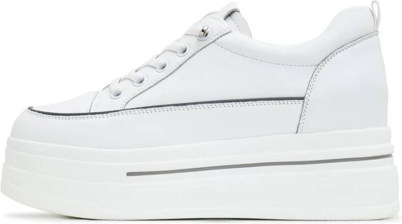 Cesare Gaspari Luxe Platform Sneakers White Dames