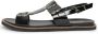 Cesare Gaspari Luxe Platte Zool Sandalen Black Dames - Thumbnail 1