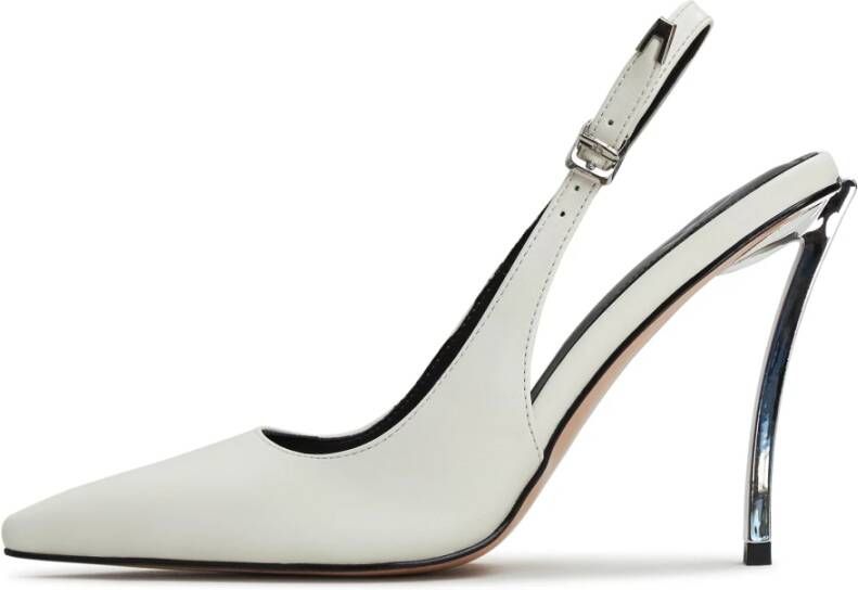 Cesare Gaspari Metallic Stiletto Heel Pumps Wit White Dames