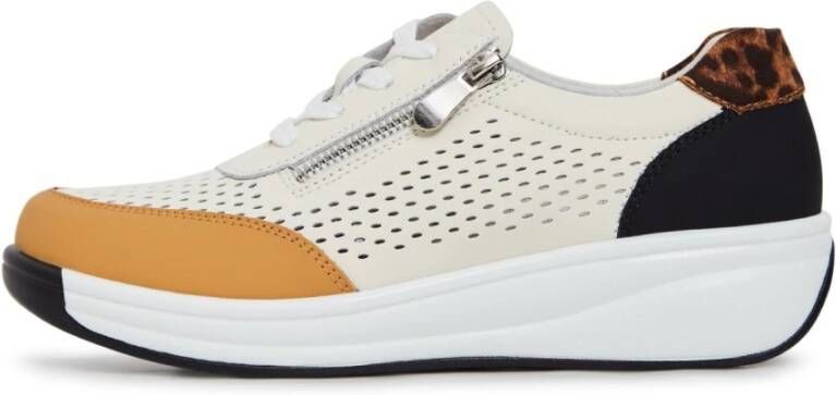 Cesare Gaspari Platform Leren Sneakers Bruin Multicolor Dames