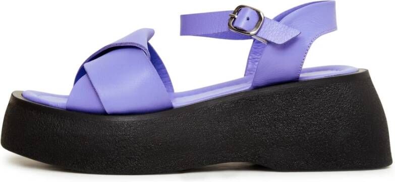 Cesare Gaspari Platform Sandalen Lila Purple Dames