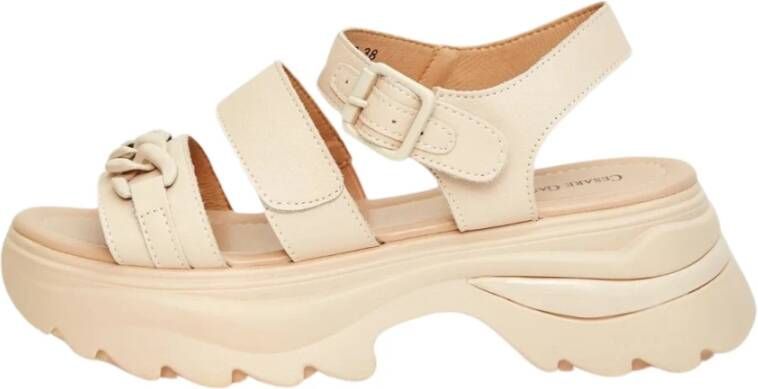 Cesare Gaspari Platformhak Sandalen Beige Dames